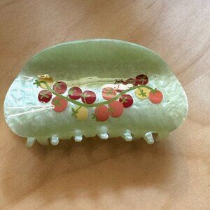 FRASIER STERLING Tomatoes on Vine Hair Claw Clip - Pearlescent Green